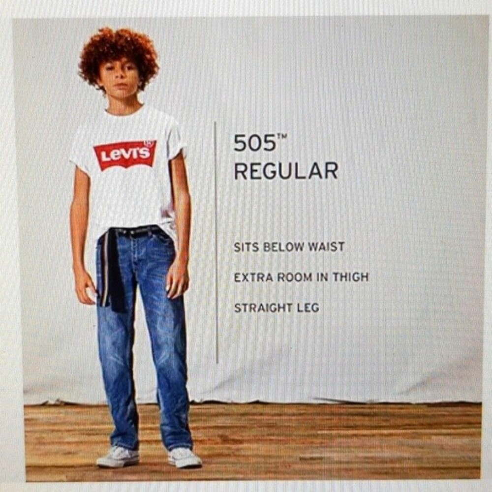 Levi's boy's regular 505 straight leg jeans - 22x22 (size 8, boys)